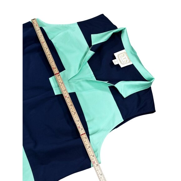 STS Sail To Sable Womens Sleeveless Striped Polo Dress XL Cotton Blend - Picture 9 of 10